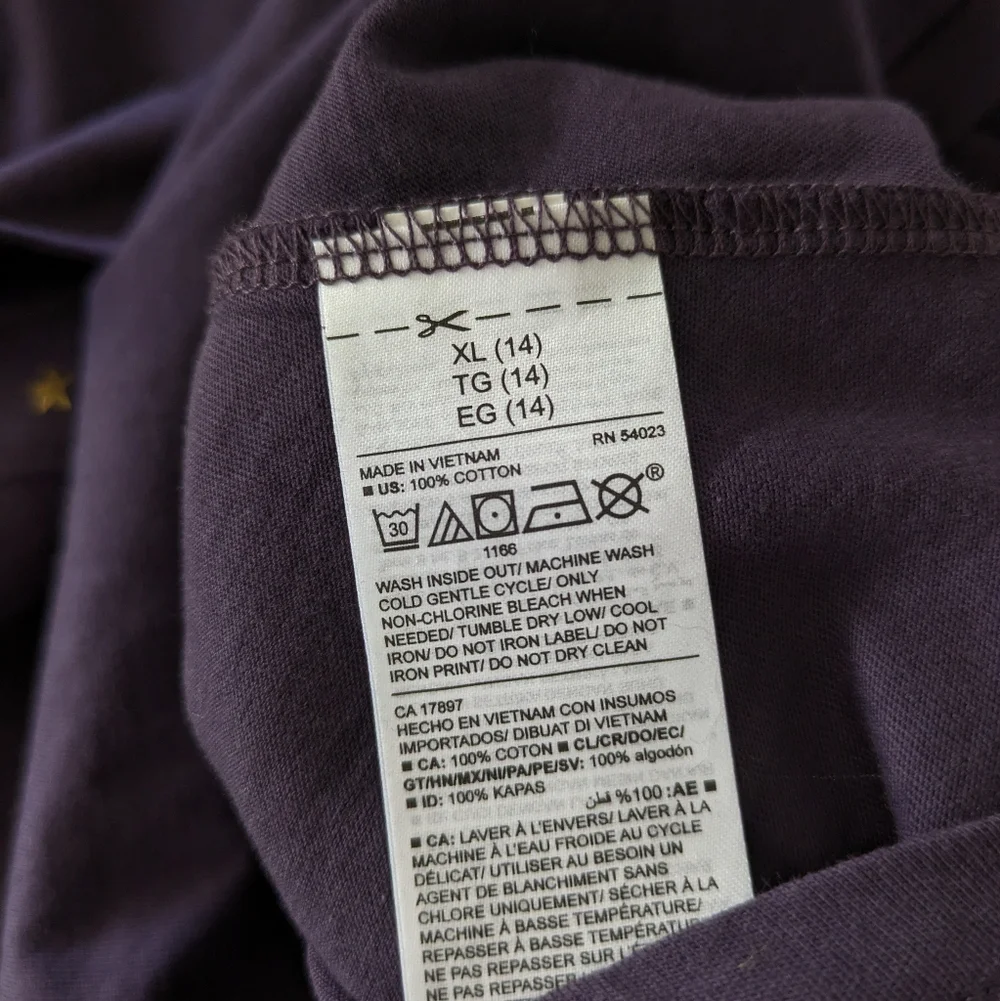 New Old Navy Girls Purple‎ with Gold Stars Dress size XL ( 14 ) NWT